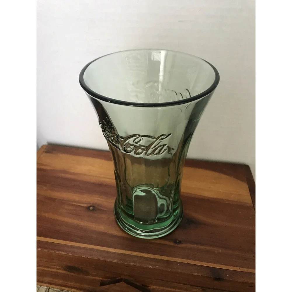Vintage‎ Coca-Cola Georgia Green Glass 6 Inch Flared Tumbler Cup